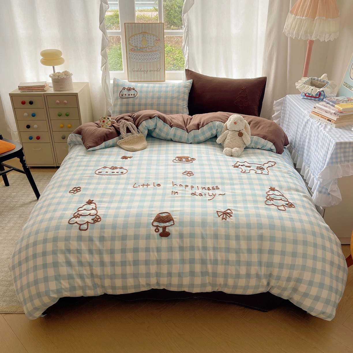 91家纺网 家纺一手货源 找家纺 韩都家居 2026春夏新款亲肤舒适毛巾绣四件套（包含买家秀原图） 小确幸