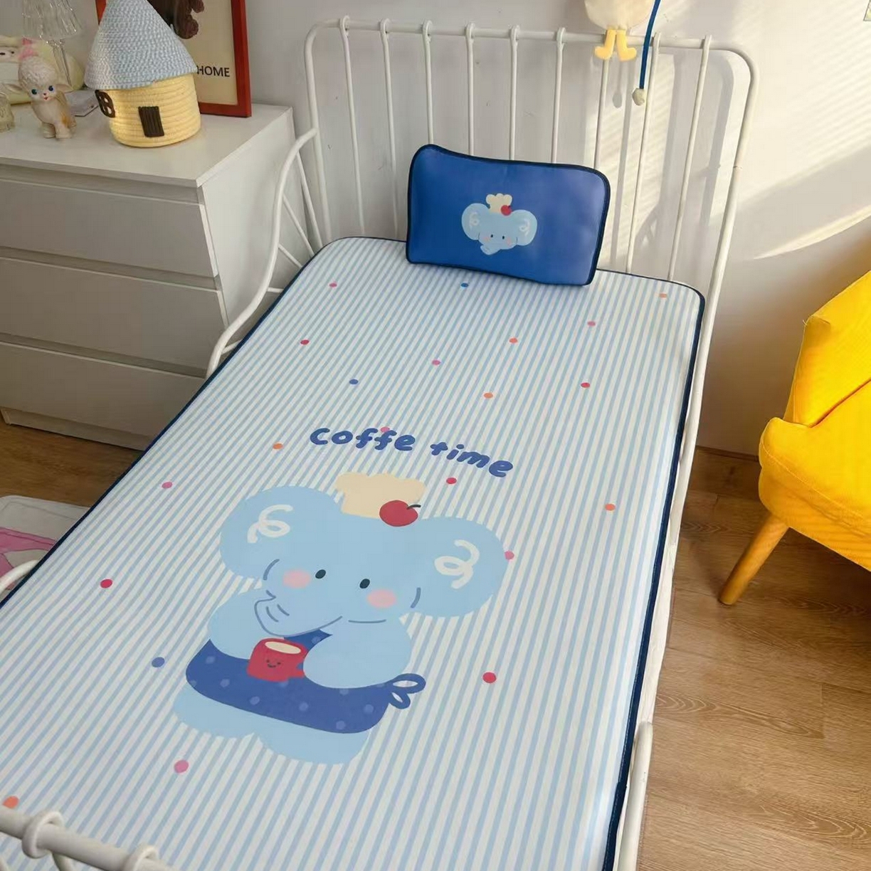 91家纺网 家纺一手货源 找家纺 美乐迪家纺 2026新款儿童水光冰丝凉席席子凉席 大象