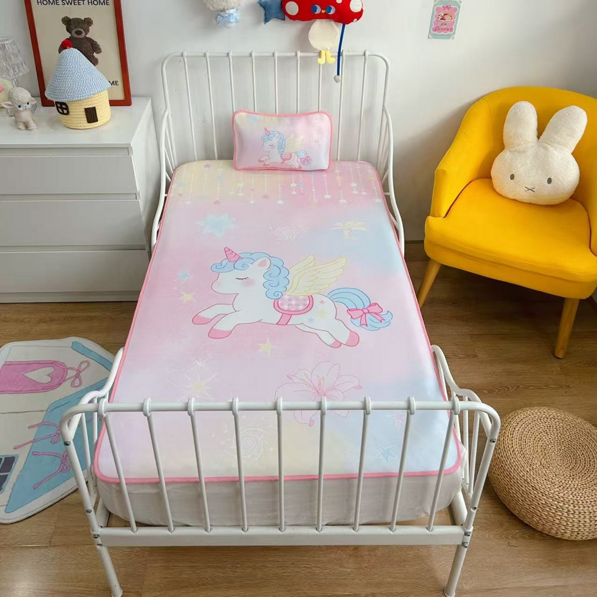 91家纺网 家纺一手货源 找家纺 （总）美乐迪家纺 2026新款儿童水光冰丝凉席席子凉席