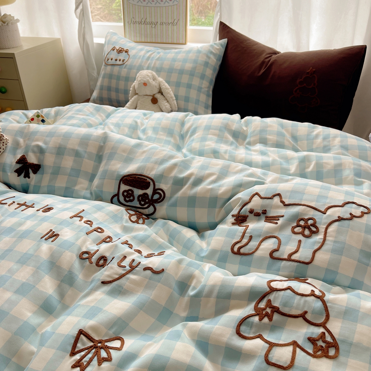 91家纺网 家纺一手货源 找家纺 韩都家居 2026春夏新款亲肤舒适毛巾绣四件套（包含买家秀原图） 小确幸