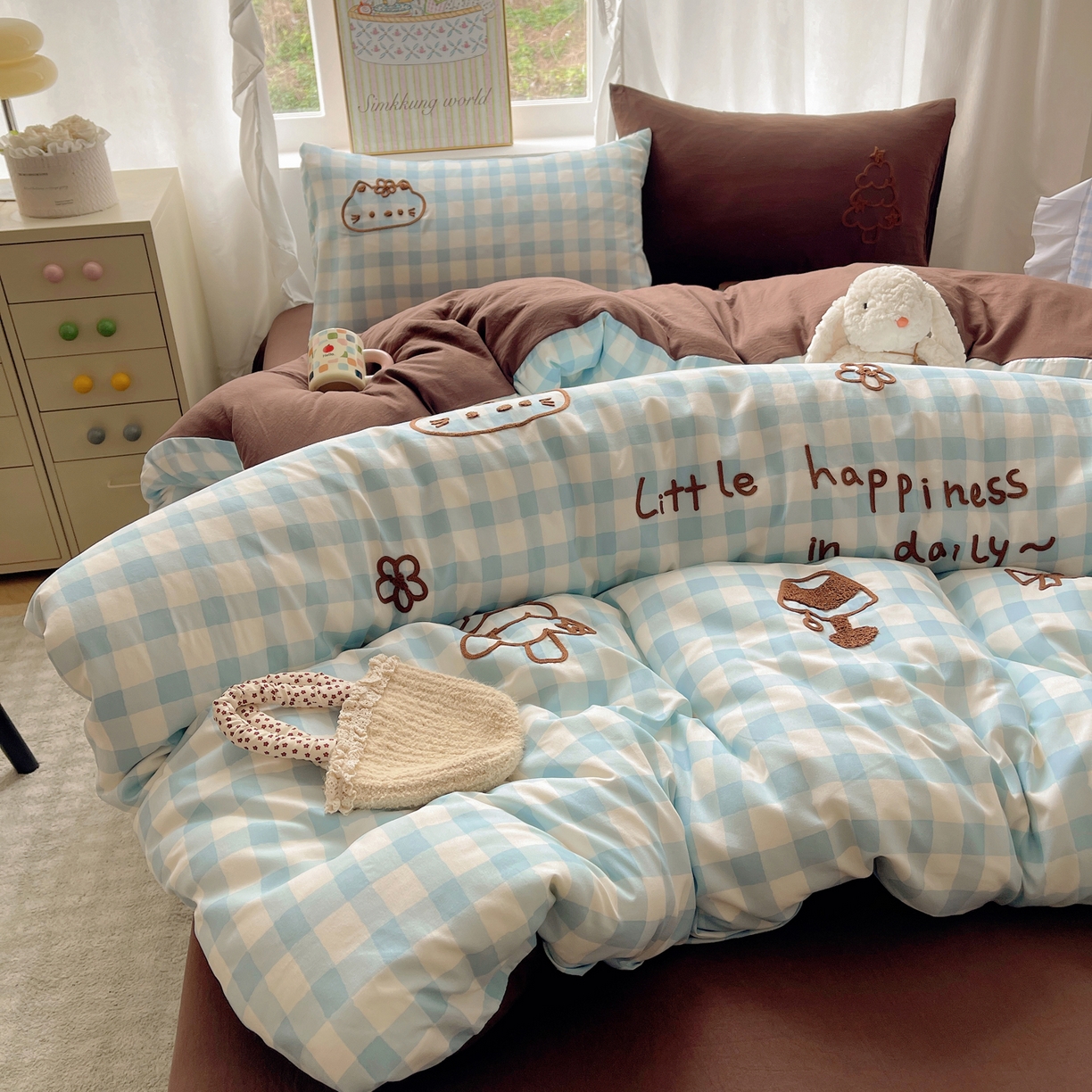 91家纺网 家纺一手货源 找家纺 韩都家居 2026春夏新款亲肤舒适毛巾绣四件套（包含买家秀原图） 小确幸