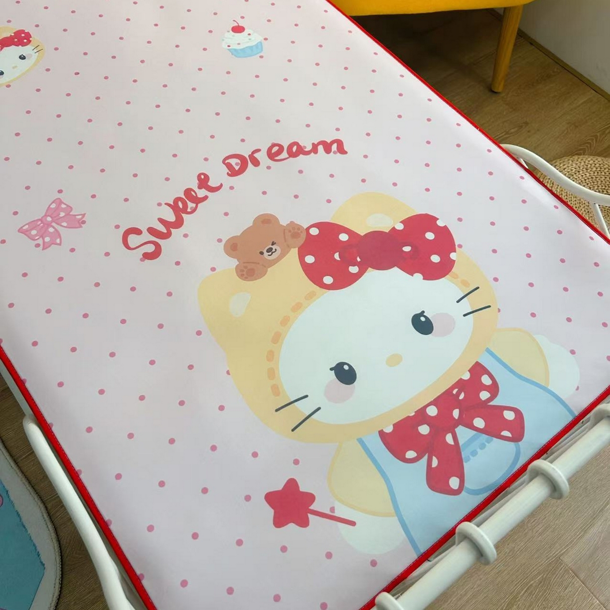 91家纺网 家纺一手货源 找家纺 美乐迪家纺 2026新款儿童水光冰丝凉席席子凉席 头套小猫