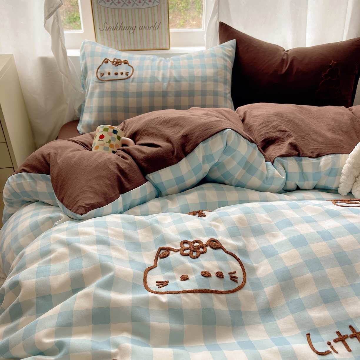 91家纺网 家纺一手货源 找家纺 韩都家居 2026春夏新款亲肤舒适毛巾绣四件套（包含买家秀原图） 小确幸