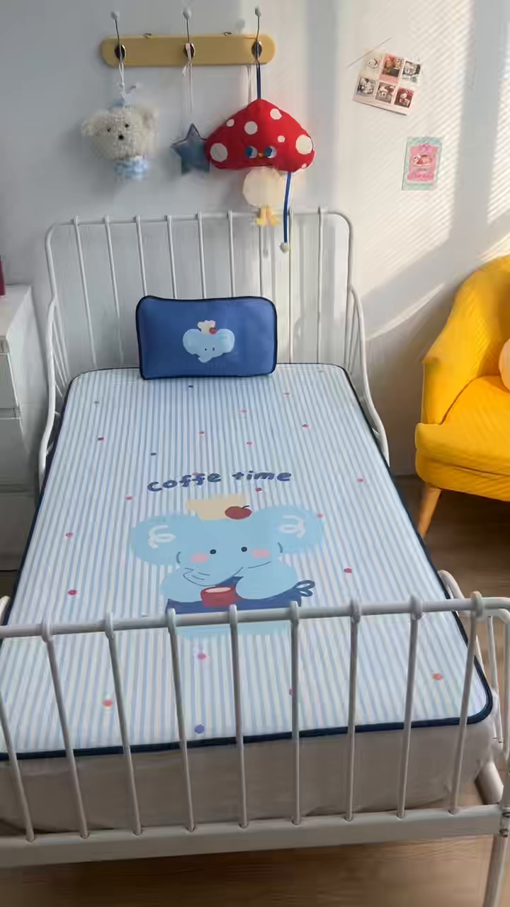 91家纺网 家纺一手货源 找家纺 美乐迪家纺 2026新款儿童水光冰丝凉席席子凉席 大象