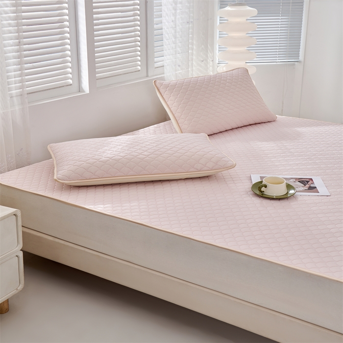 91家纺网 家纺一手货源 找家纺 羽梦家纺 2026新款凉席硅胶席子 柔云粉