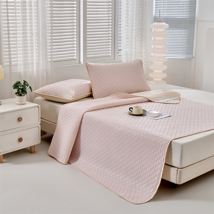 91家纺网 家纺一手货源 找家纺 羽梦家纺 2026新款凉席硅胶席子 柔云粉