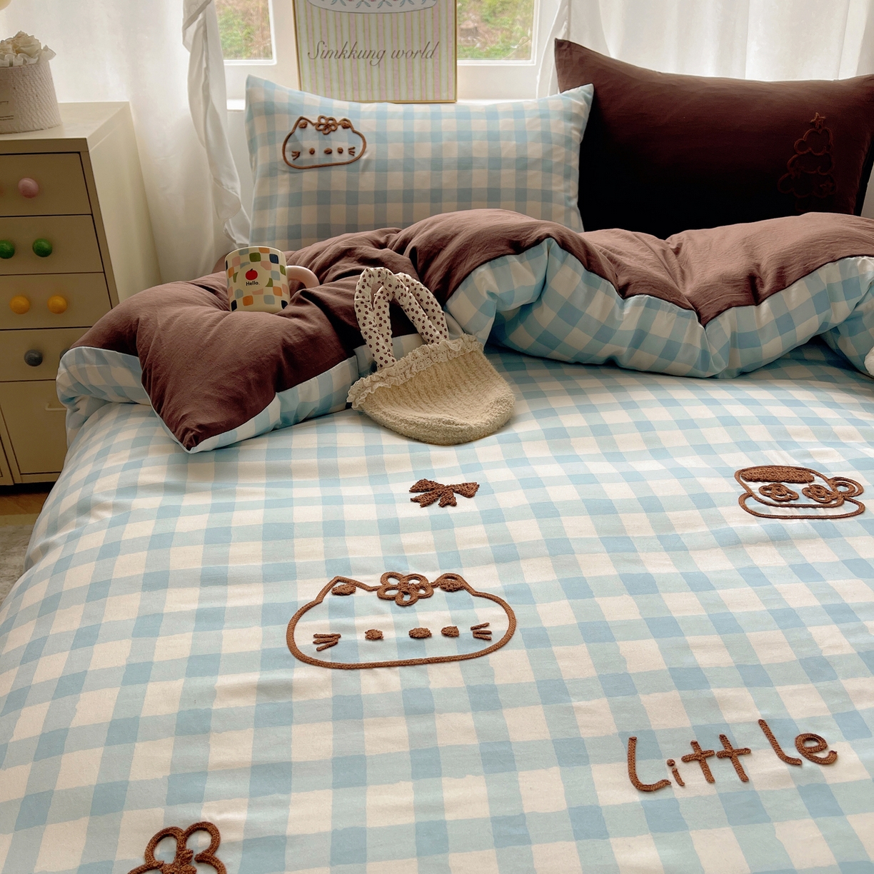 91家纺网 家纺一手货源 找家纺 韩都家居 2026春夏新款亲肤舒适毛巾绣四件套（包含买家秀原图） 小确幸