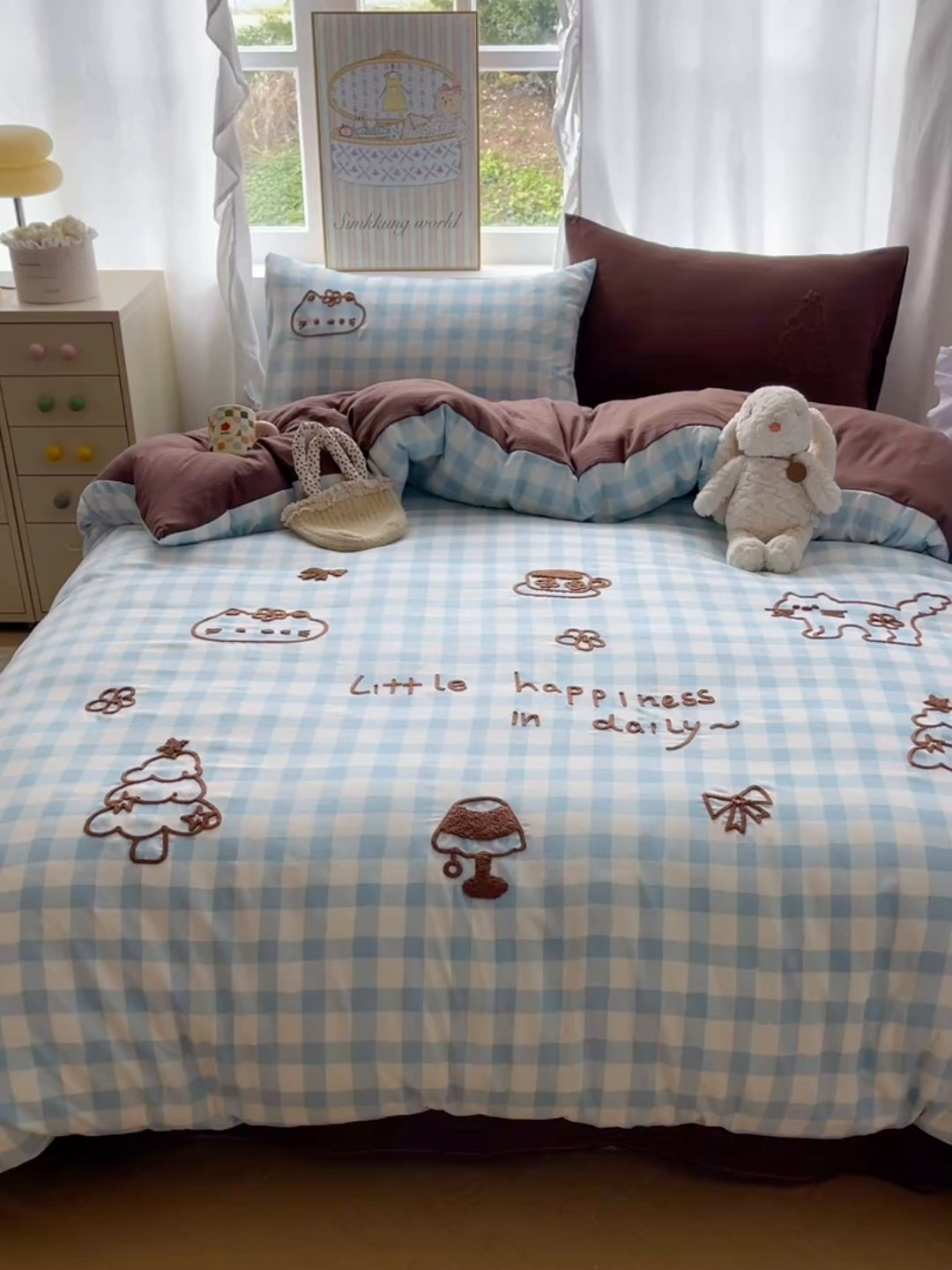 91家纺网 家纺一手货源 找家纺 韩都家居 2026春夏新款亲肤舒适毛巾绣四件套（包含买家秀原图） 小确幸