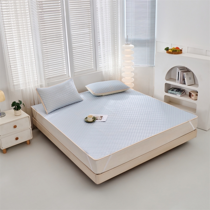 91家纺网 家纺一手货源 找家纺 羽梦家纺 2026新款凉席硅胶席子 淡蓝色