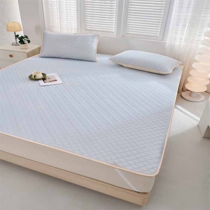 91家纺网 家纺一手货源 找家纺 羽梦家纺 2026新款凉席硅胶席子 淡蓝色