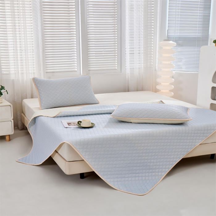 91家纺网 家纺一手货源 找家纺 羽梦家纺 2026新款凉席硅胶席子 淡蓝色