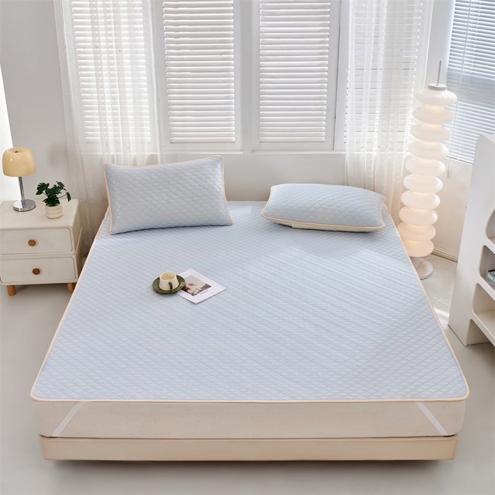 91家纺网 家纺一手货源 找家纺 羽梦家纺 2026新款凉席硅胶席子 淡蓝色