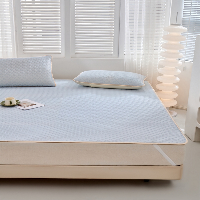 91家纺网 家纺一手货源 找家纺 羽梦家纺 2026新款凉席硅胶席子 淡蓝色