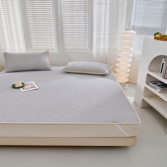 91家纺网 家纺一手货源 找家纺 羽梦家纺 2026新款凉席硅胶席子 青空灰