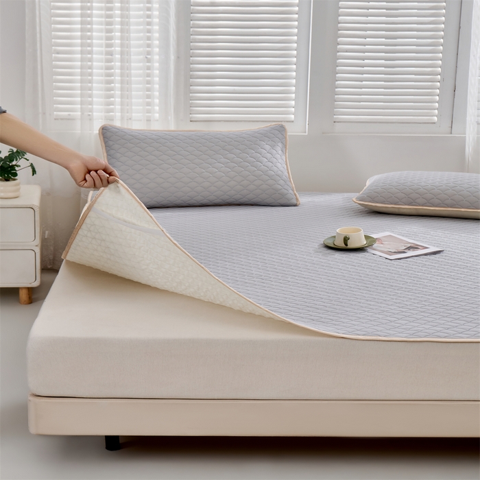 91家纺网 家纺一手货源 找家纺 羽梦家纺 2026新款凉席硅胶席子 青空灰