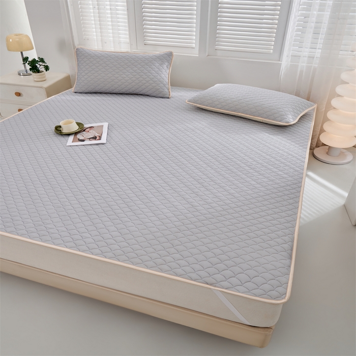 91家纺网 家纺一手货源 找家纺 羽梦家纺 2026新款凉席硅胶席子 青空灰