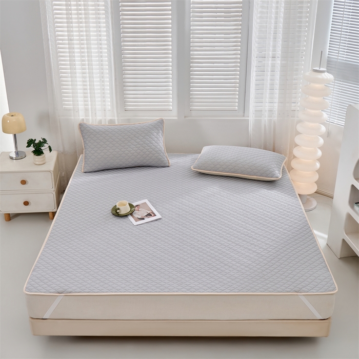 91家纺网 家纺一手货源 找家纺 羽梦家纺 2026新款凉席硅胶席子 青空灰