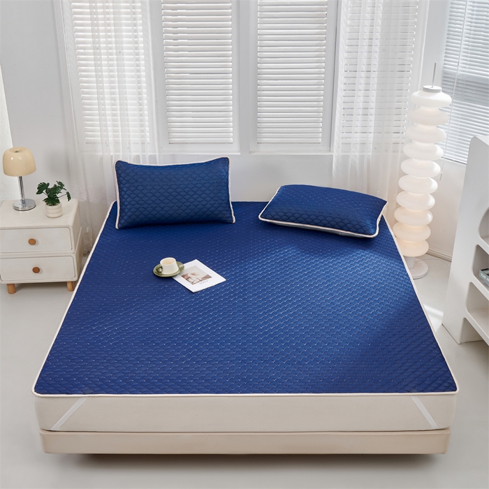 91家纺网 家纺一手货源 找家纺 羽梦家纺 2026新款凉席硅胶席子 深睡蓝