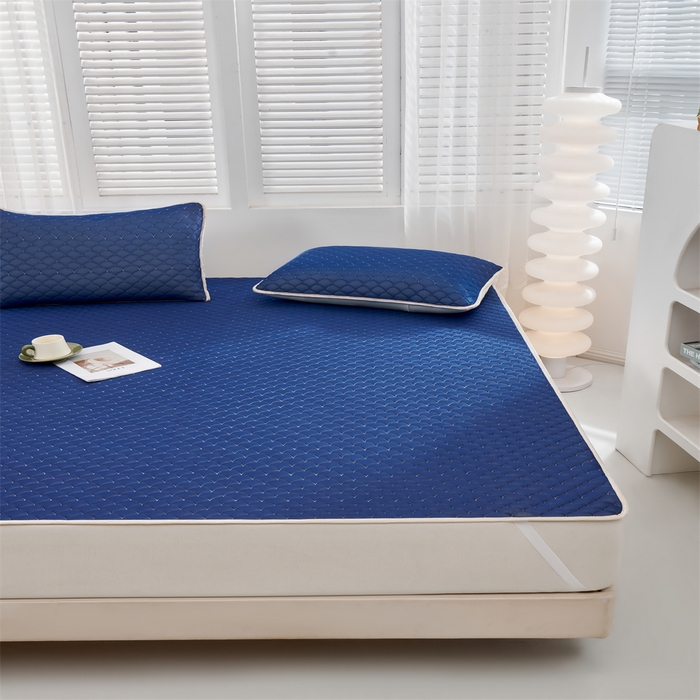 91家纺网 家纺一手货源 找家纺 羽梦家纺 2026新款凉席硅胶席子 深睡蓝