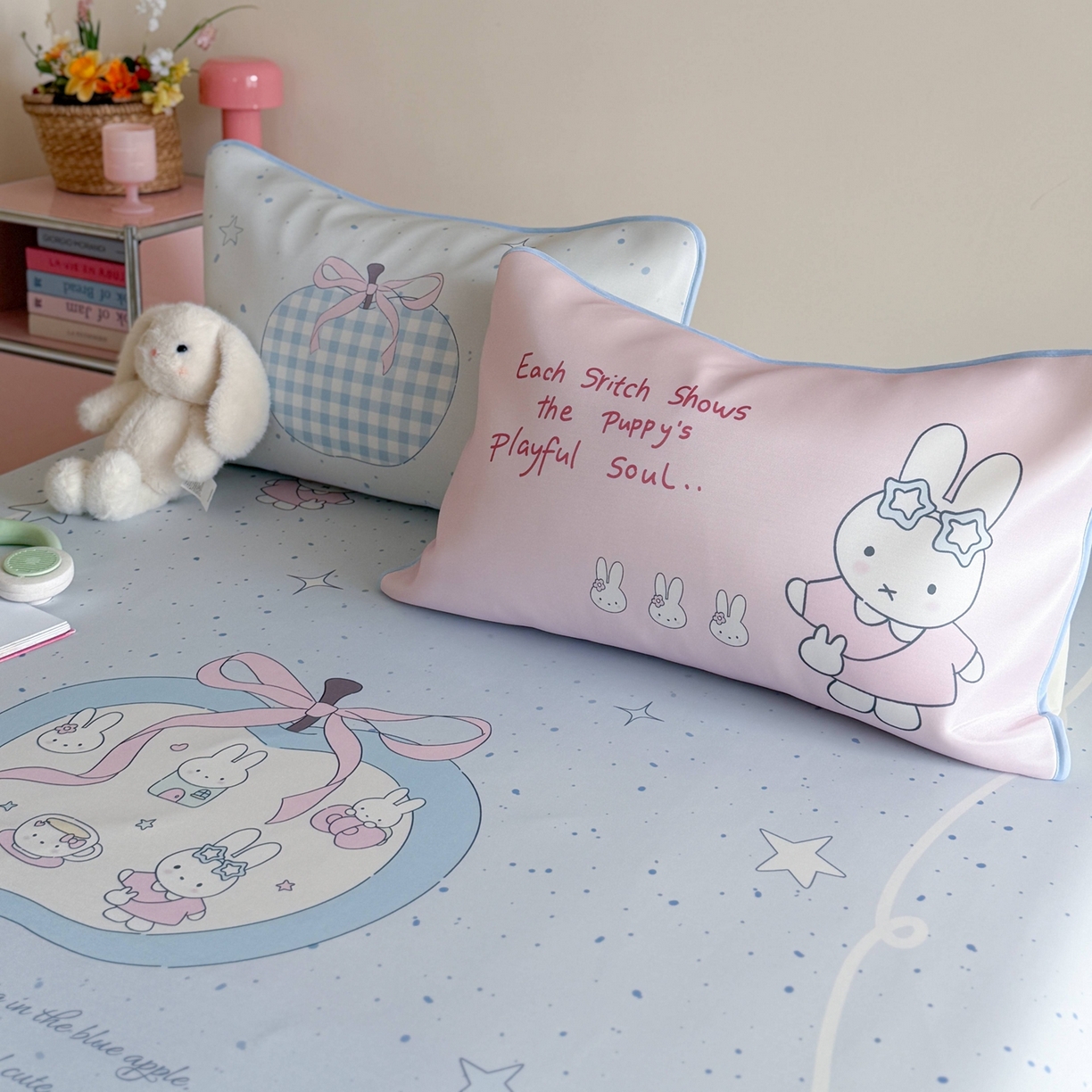 91家纺网 家纺一手货源 找家纺 美乐迪家纺 2026新款大版水光冰丝凉席席子凉席 苹果兔兔