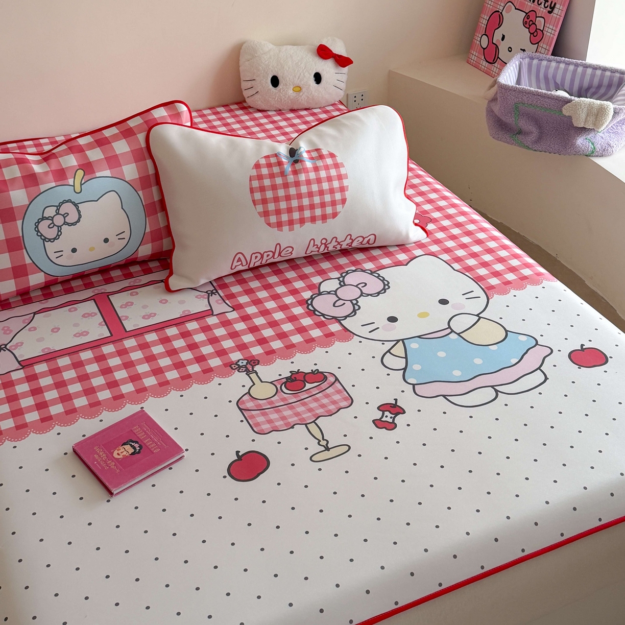 91家纺网 家纺一手货源 找家纺 美乐迪家纺 2026新款大版水光冰丝凉席席子凉席 苹果猫猫