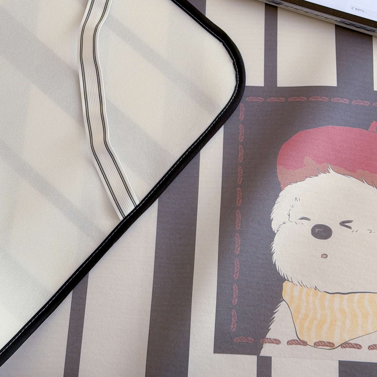 91家纺网 家纺一手货源 找家纺 美乐迪家纺 2026新款大版水光冰丝凉席席子凉席 黑条小狗