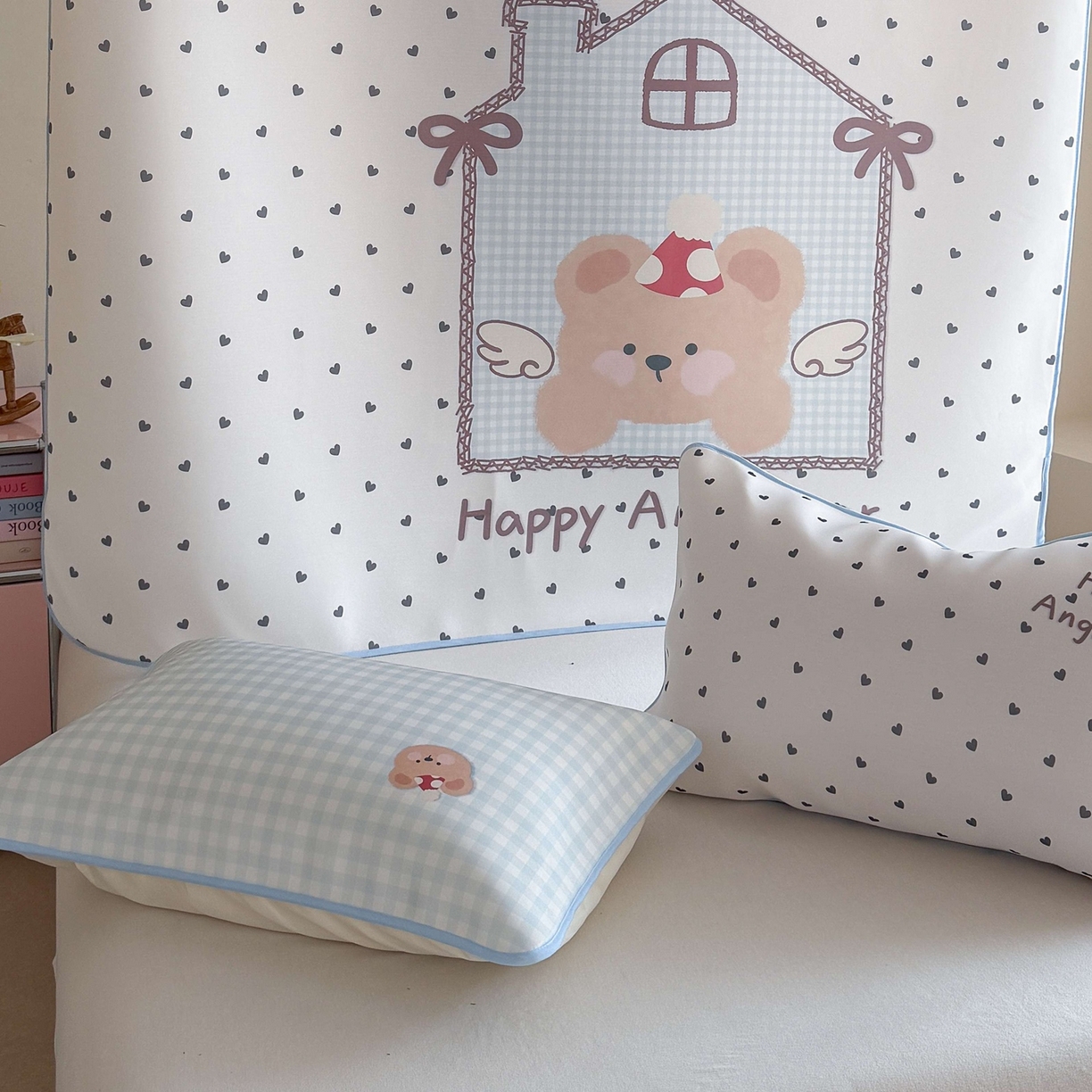 91家纺网 家纺一手货源 找家纺 美乐迪家纺 2026新款大版水光冰丝凉席席子凉席 天使小熊