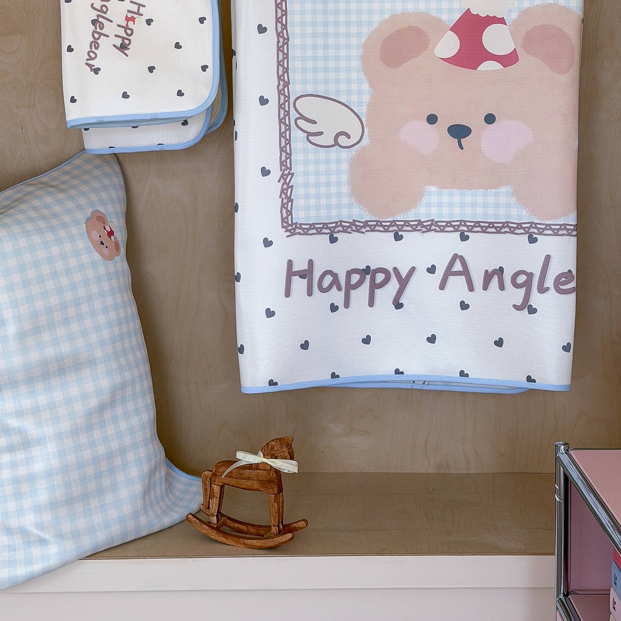 91家纺网 家纺一手货源 找家纺 美乐迪家纺 2026新款大版水光冰丝凉席席子凉席 天使小熊