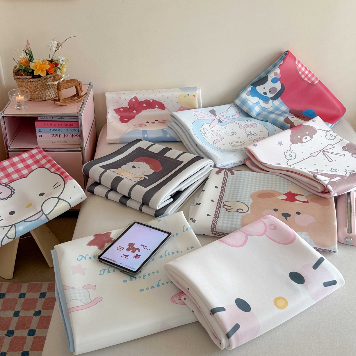 美乐迪家纺 2026新款大版水光冰丝凉席席子凉席 组合图（仅供展示不可下单）