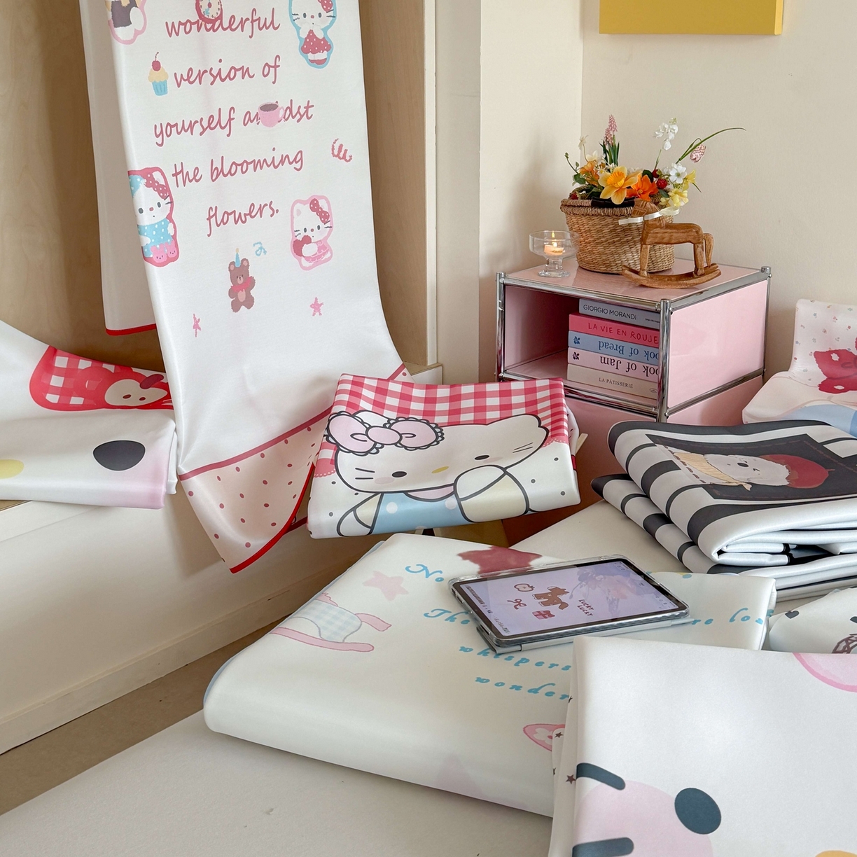 91家纺网 家纺一手货源 找家纺 美乐迪家纺 2026新款大版水光冰丝凉席席子凉席 组合图（仅供展示不可下单）