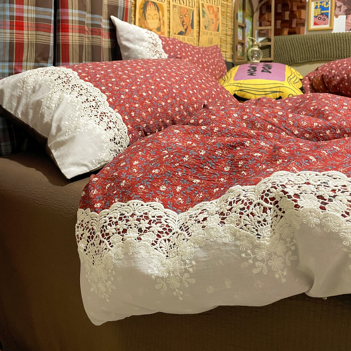 91家纺网 家纺一手货源 找家纺 （总）水墨江南 2026新款甜美复古花边四件套