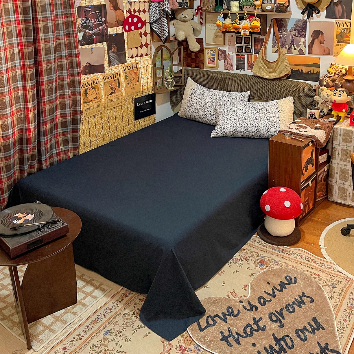 91家纺网 家纺一手货源 找家纺 水墨江南 2026新款甜美复古花边四件套 复古花边-烟青