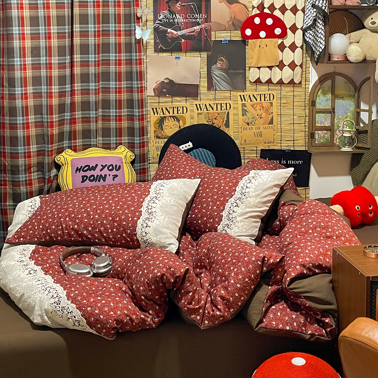 91家纺网 家纺一手货源 找家纺 水墨江南 2026新款甜美复古花边四件套 复古花边-樱绯