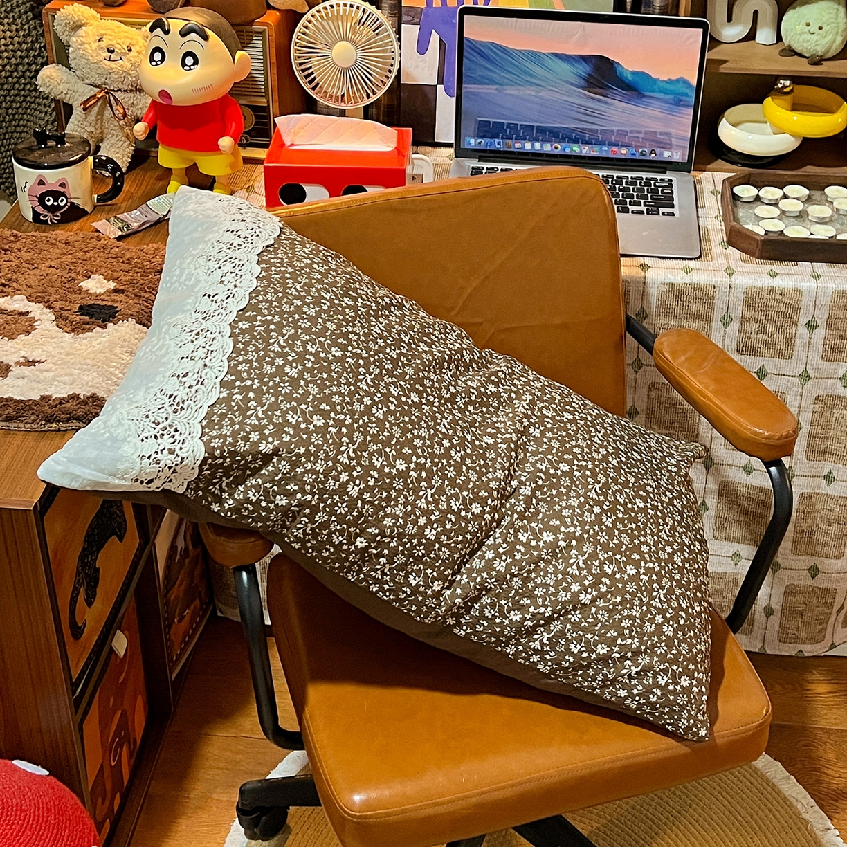 91家纺网 家纺一手货源 找家纺 水墨江南 2026新款甜美复古花边四件套 复古花边-芷棕