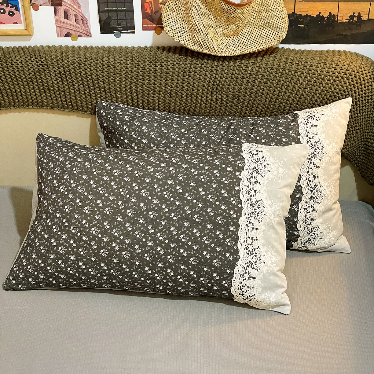 91家纺网 家纺一手货源 找家纺 水墨江南 2026新款甜美复古花边四件套 复古花边-青岚