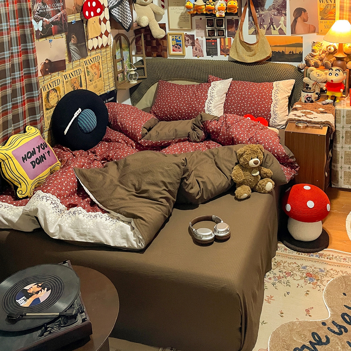 91家纺网 家纺一手货源 找家纺 水墨江南 2026新款甜美复古花边四件套 复古花边-樱绯