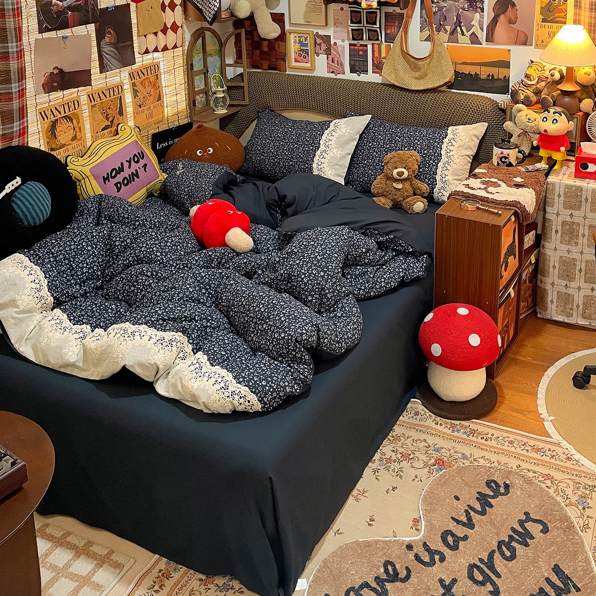 91家纺网 家纺一手货源 找家纺 水墨江南 2026新款甜美复古花边四件套 复古花边-兰芷