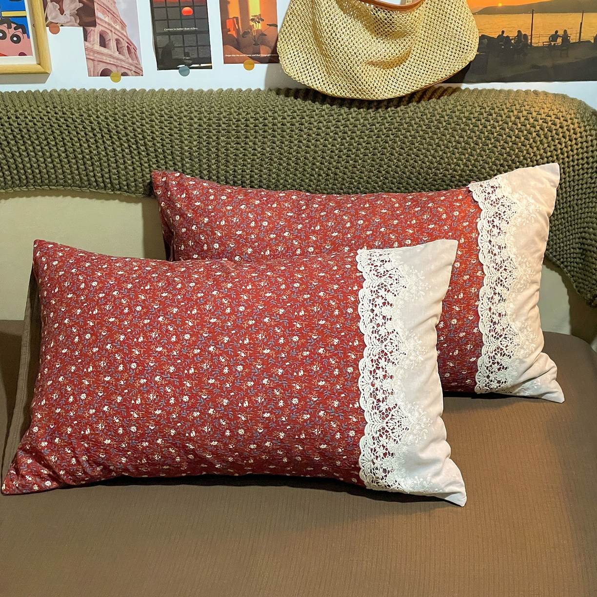 91家纺网 家纺一手货源 找家纺 水墨江南 2026新款甜美复古花边四件套 复古花边-樱绯