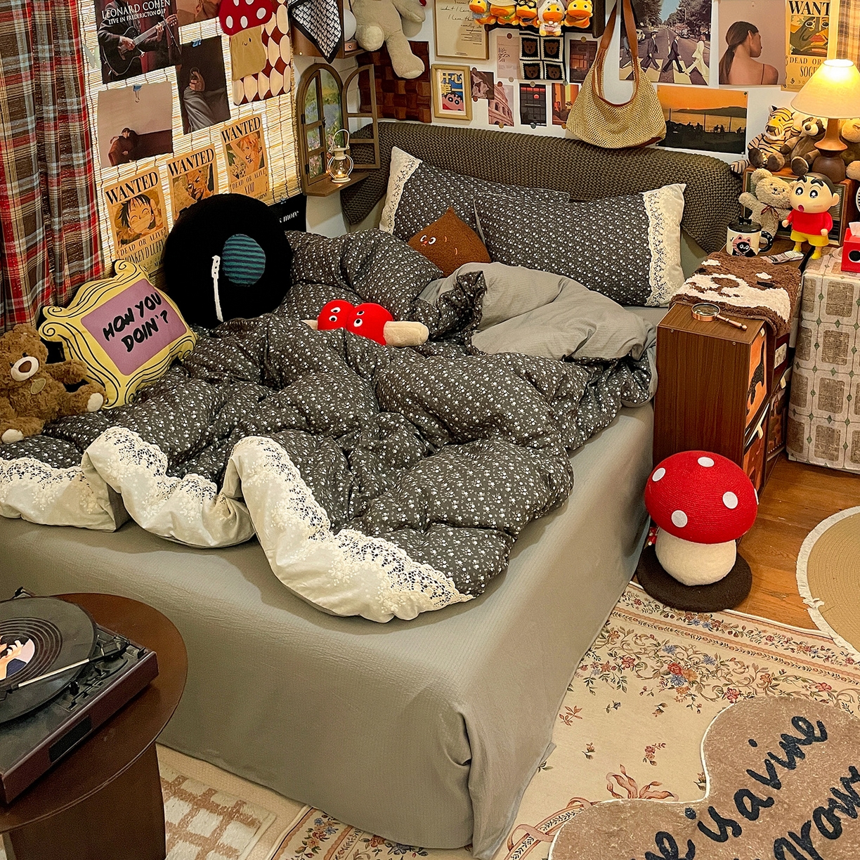 91家纺网 家纺一手货源 找家纺 水墨江南 2026新款甜美复古花边四件套 复古花边-青岚