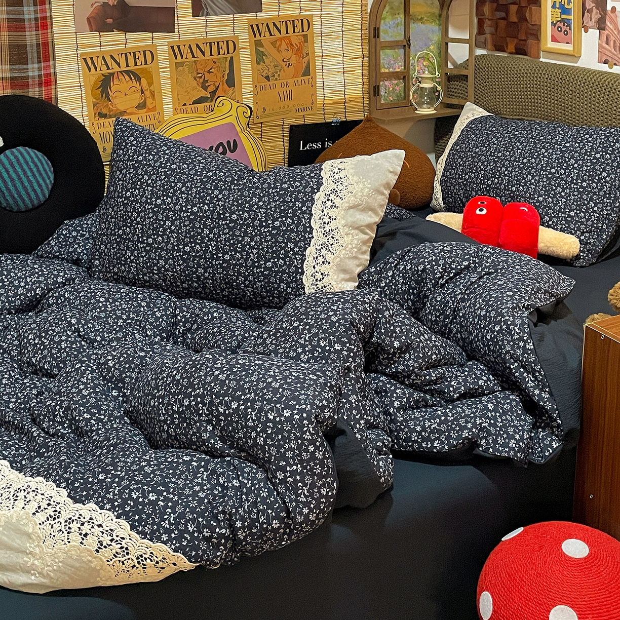 91家纺网 家纺一手货源 找家纺 水墨江南 2026新款甜美复古花边四件套 复古花边-兰芷