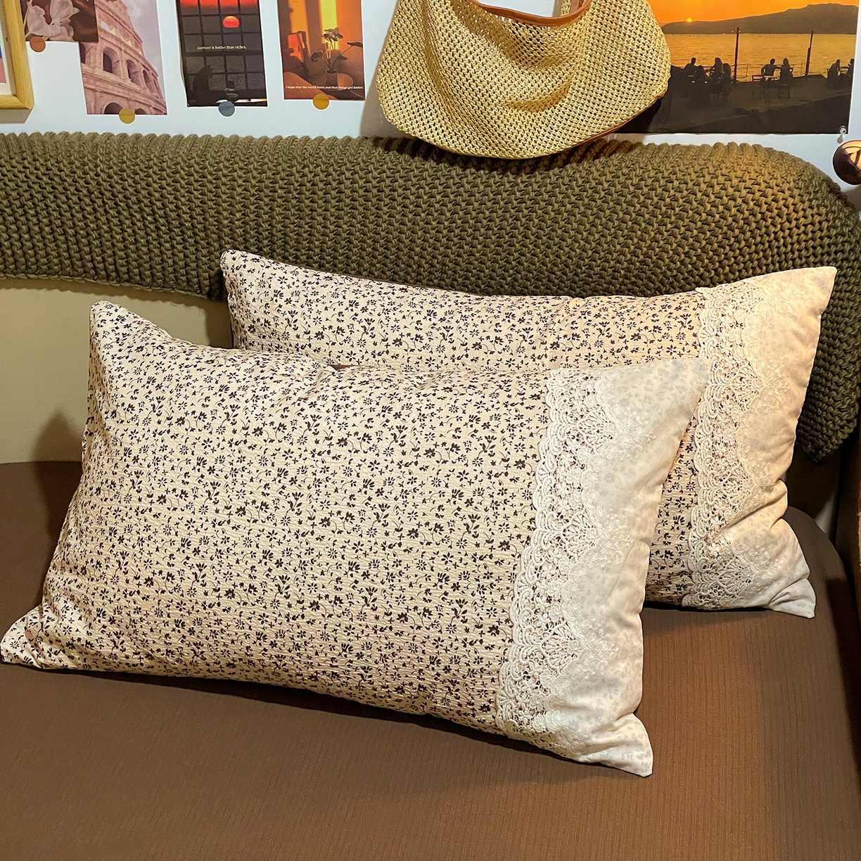 91家纺网 家纺一手货源 找家纺 水墨江南 2026新款甜美复古花边四件套 复古花边-浅棠