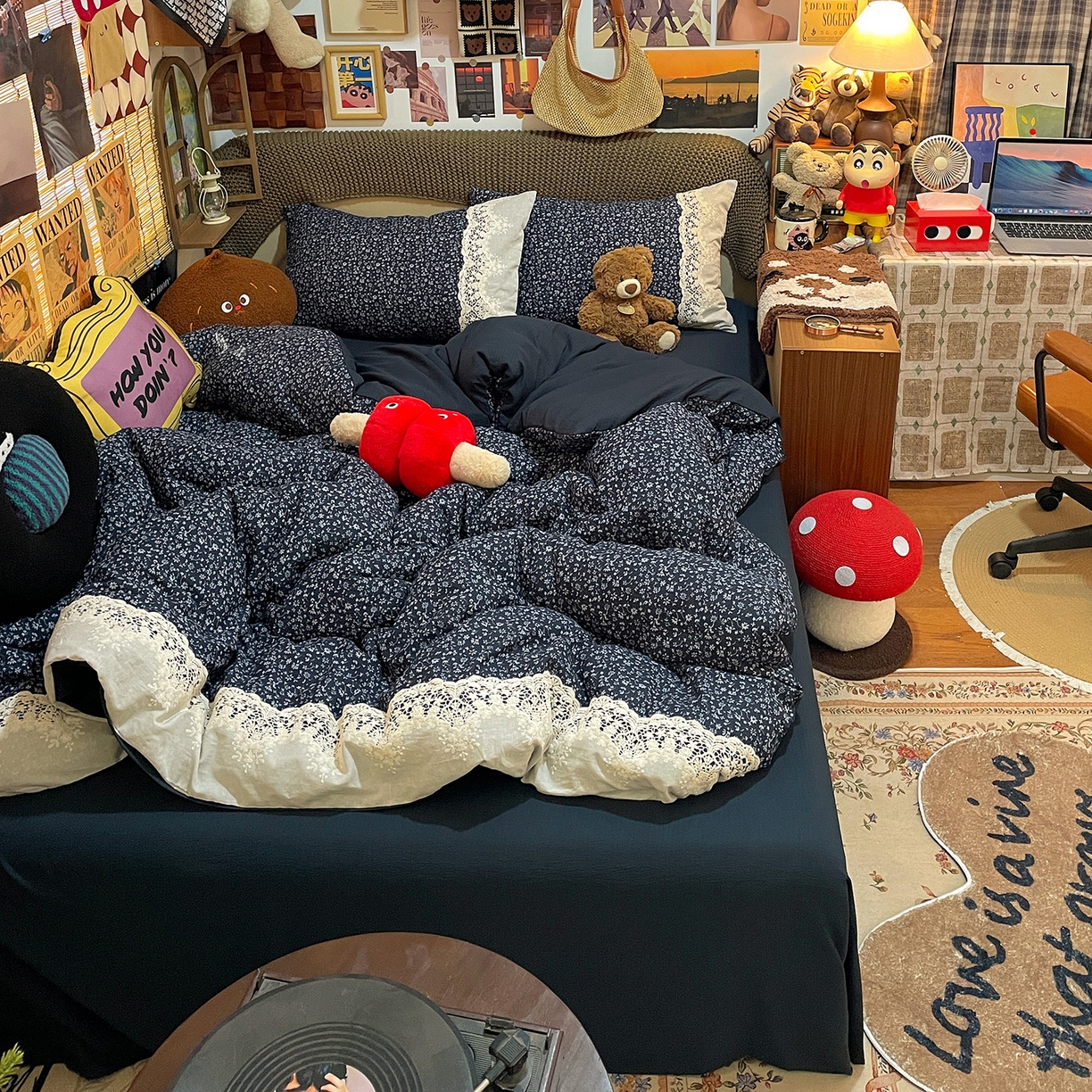 91家纺网 家纺一手货源 找家纺 水墨江南 2026新款甜美复古花边四件套 复古花边-兰芷