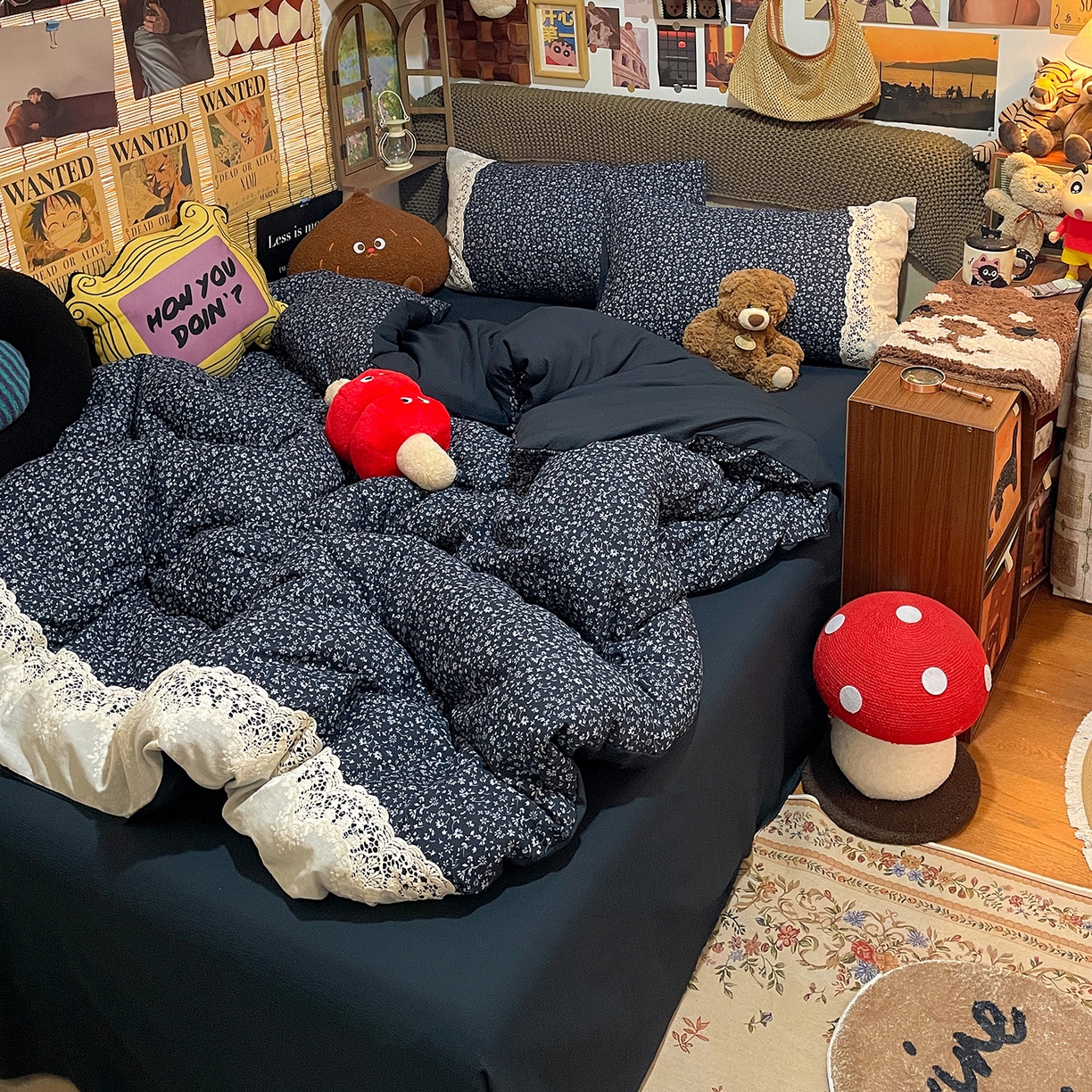 91家纺网 家纺一手货源 找家纺 水墨江南 2026新款甜美复古花边四件套 复古花边-兰芷