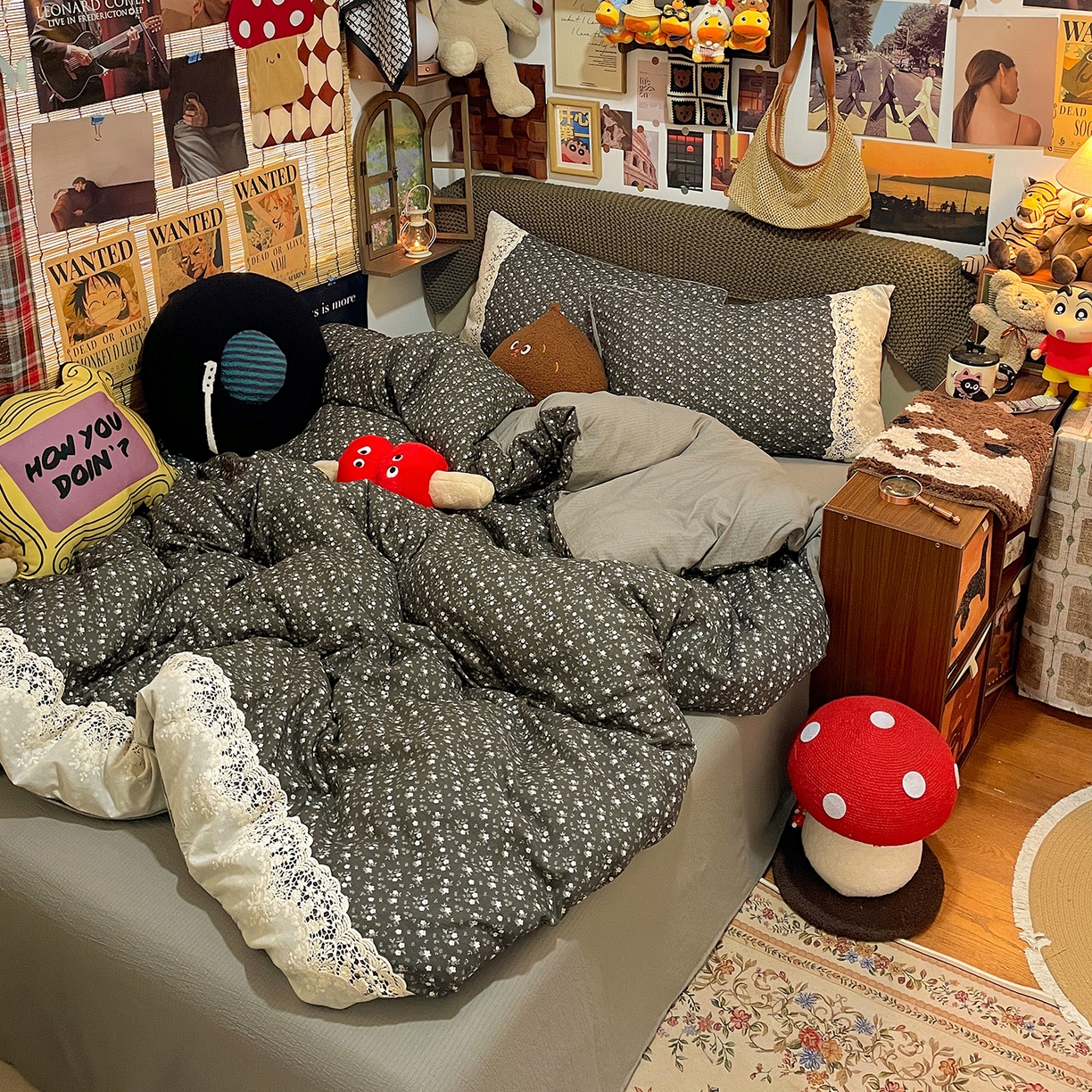 91家纺网 家纺一手货源 找家纺 水墨江南 2026新款甜美复古花边四件套 复古花边-青岚