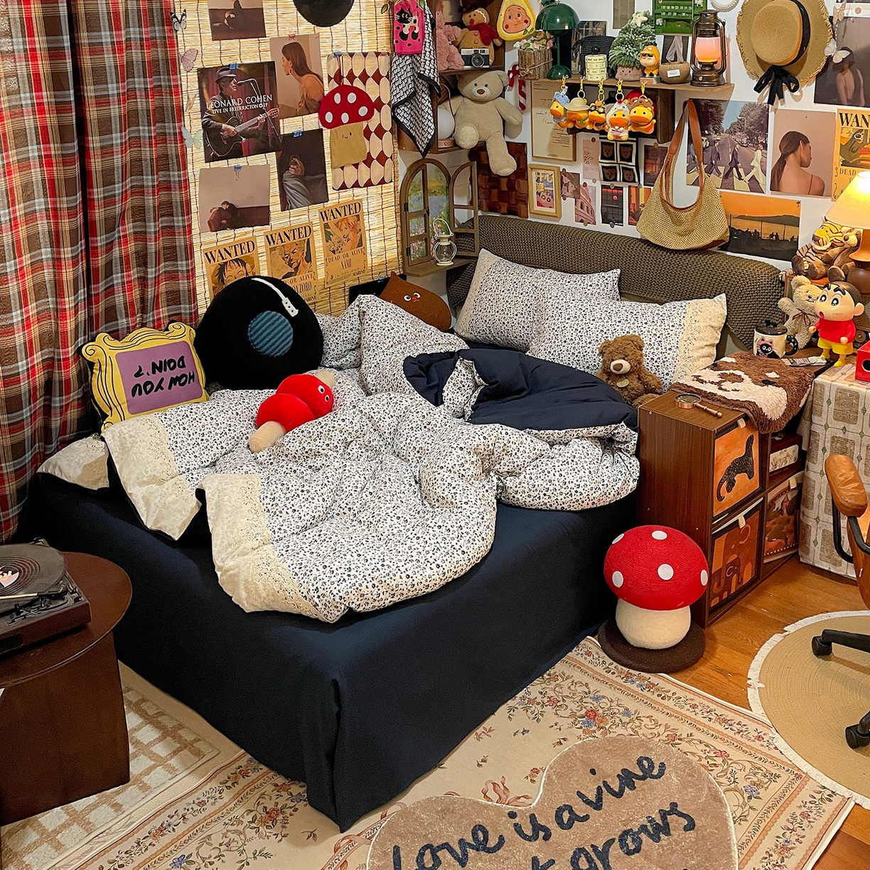 91家纺网 家纺一手货源 找家纺 水墨江南 2026新款甜美复古花边四件套 复古花边-烟青