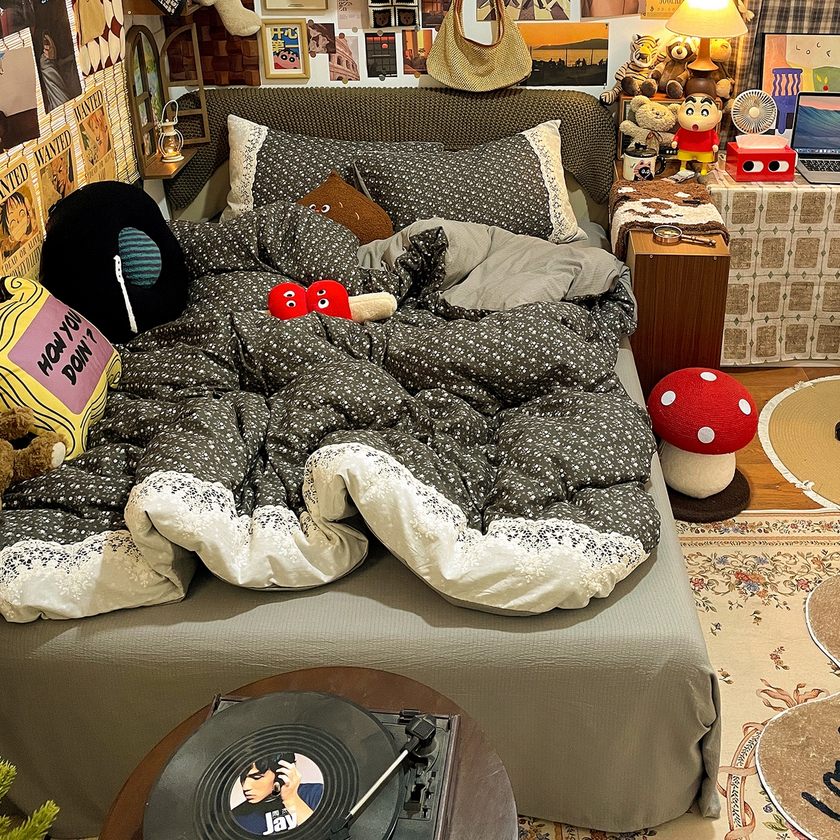 91家纺网 家纺一手货源 找家纺 水墨江南 2026新款甜美复古花边四件套 复古花边-青岚