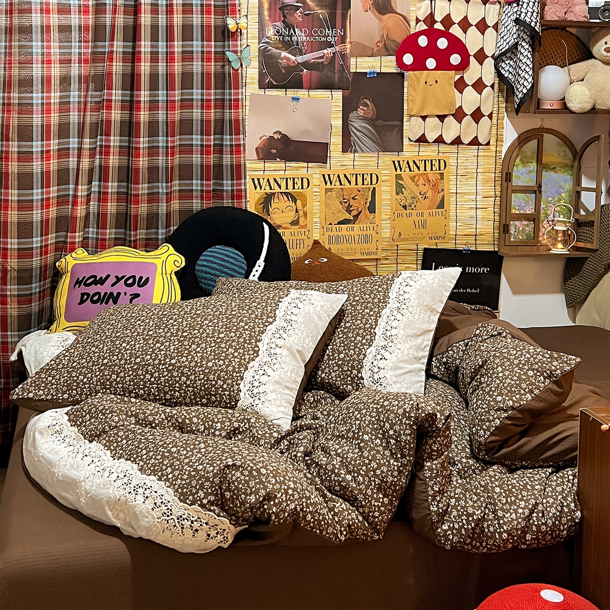 91家纺网 家纺一手货源 找家纺 水墨江南 2026新款甜美复古花边四件套 复古花边-芷棕