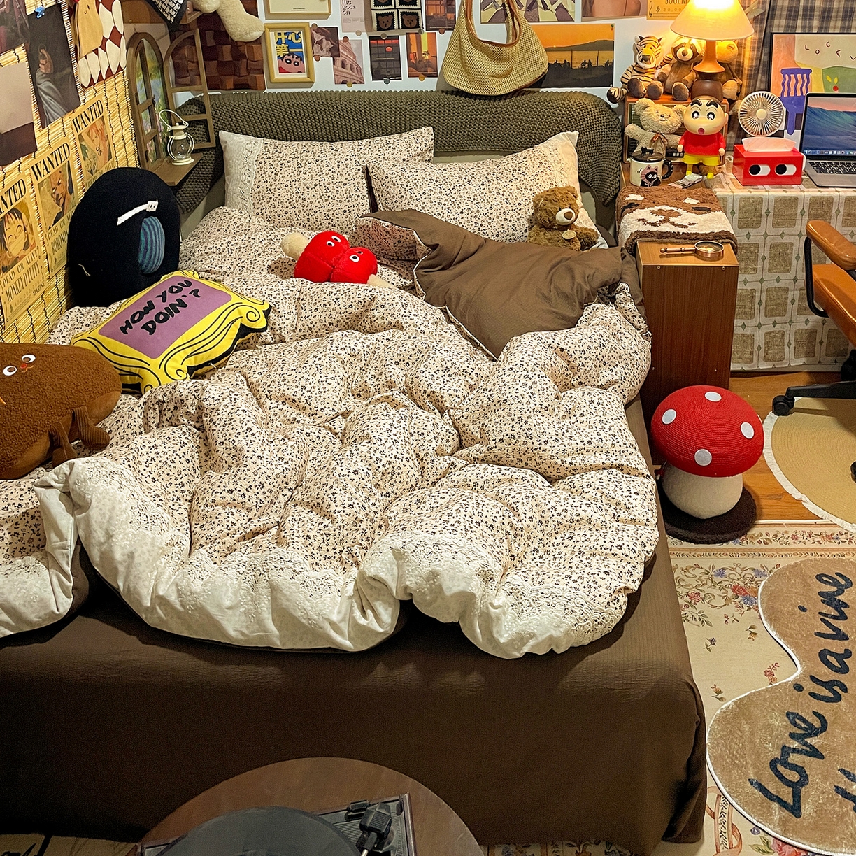 91家纺网 家纺一手货源 找家纺 水墨江南 2026新款甜美复古花边四件套 复古花边-浅棠