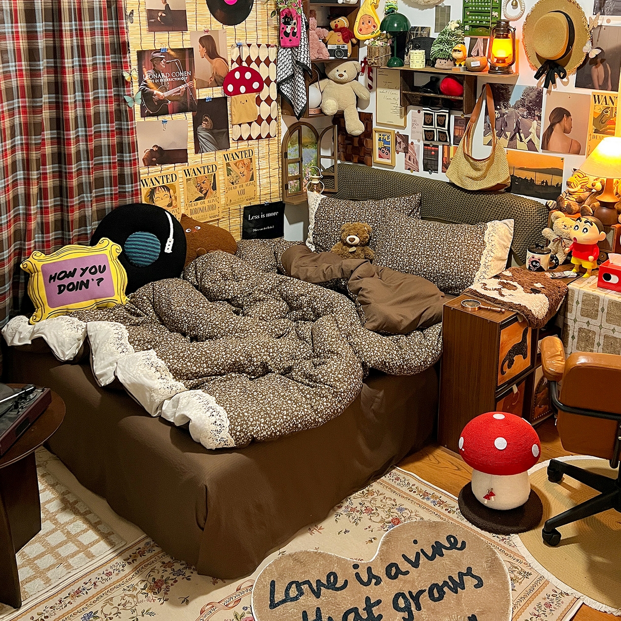 91家纺网 家纺一手货源 找家纺 水墨江南 2026新款甜美复古花边四件套 复古花边-芷棕