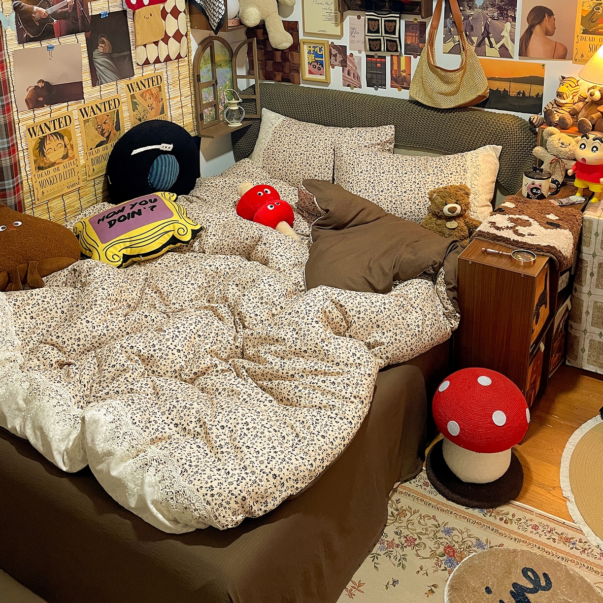 91家纺网 家纺一手货源 找家纺 水墨江南 2026新款甜美复古花边四件套 复古花边-浅棠